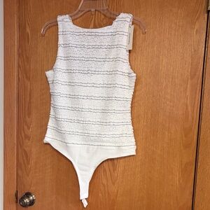 Francesca's Collections White Lace Bodysuit